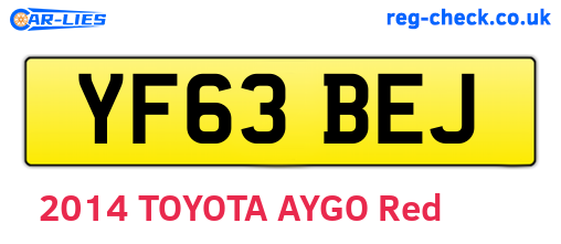 YF63BEJ are the vehicle registration plates.