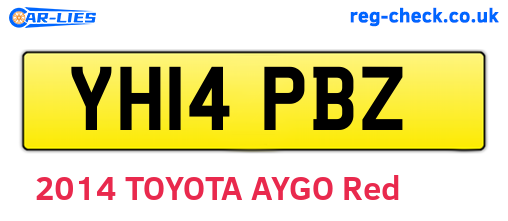 YH14PBZ are the vehicle registration plates.