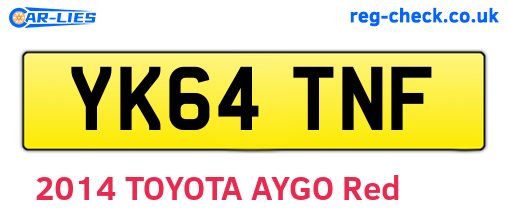 YK64TNF are the vehicle registration plates.