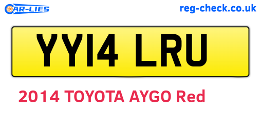 YY14LRU are the vehicle registration plates.