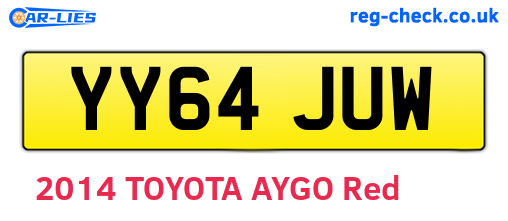YY64JUW are the vehicle registration plates.