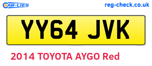 YY64JVK are the vehicle registration plates.