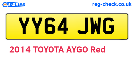 YY64JWG are the vehicle registration plates.
