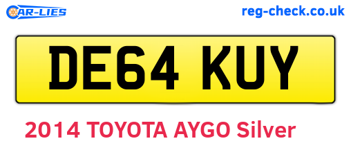 DE64KUY are the vehicle registration plates.