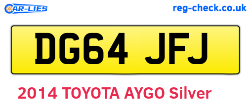 DG64JFJ are the vehicle registration plates.