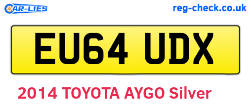 EU64UDX are the vehicle registration plates.