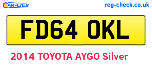 FD64OKL are the vehicle registration plates.