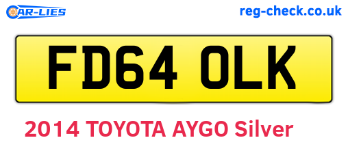 FD64OLK are the vehicle registration plates.