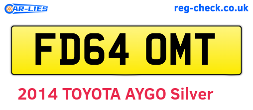 FD64OMT are the vehicle registration plates.