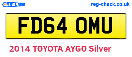 FD64OMU are the vehicle registration plates.