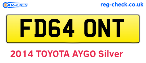 FD64ONT are the vehicle registration plates.
