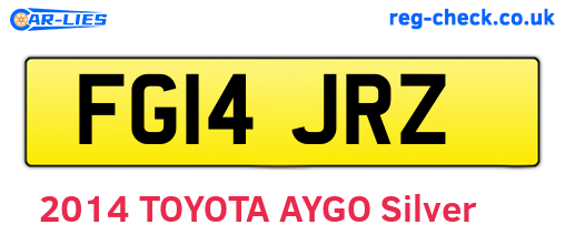 FG14JRZ are the vehicle registration plates.