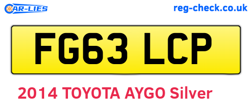 FG63LCP are the vehicle registration plates.