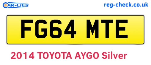 FG64MTE are the vehicle registration plates.