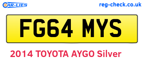FG64MYS are the vehicle registration plates.