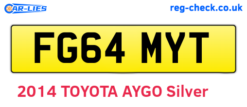 FG64MYT are the vehicle registration plates.