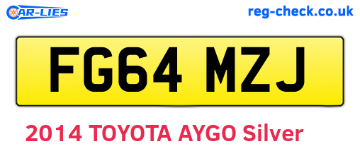 FG64MZJ are the vehicle registration plates.