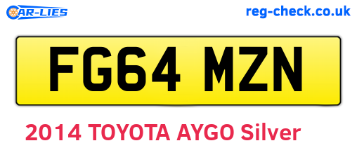 FG64MZN are the vehicle registration plates.