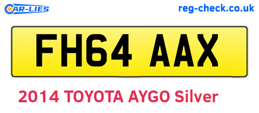FH64AAX are the vehicle registration plates.