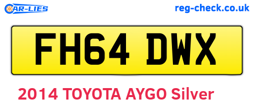 FH64DWX are the vehicle registration plates.