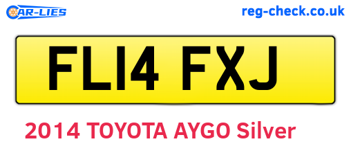 FL14FXJ are the vehicle registration plates.