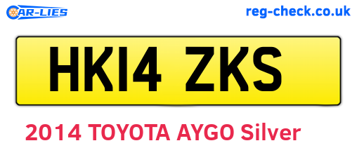 HK14ZKS are the vehicle registration plates.