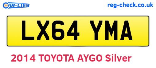 LX64YMA are the vehicle registration plates.