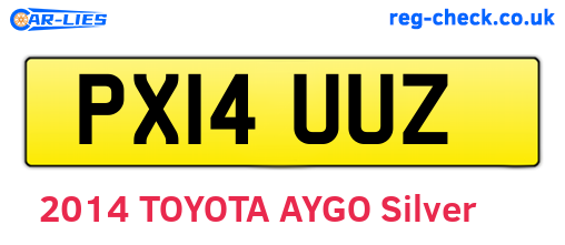 PX14UUZ are the vehicle registration plates.