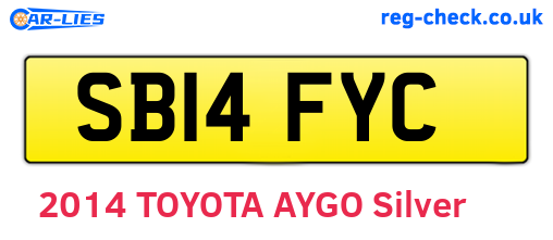 SB14FYC are the vehicle registration plates.