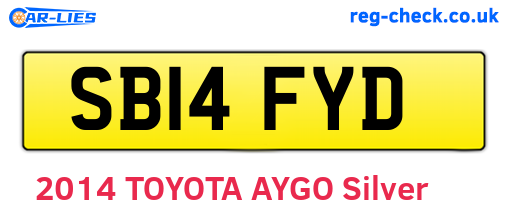SB14FYD are the vehicle registration plates.