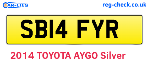 SB14FYR are the vehicle registration plates.