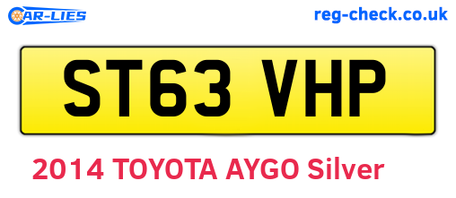 ST63VHP are the vehicle registration plates.