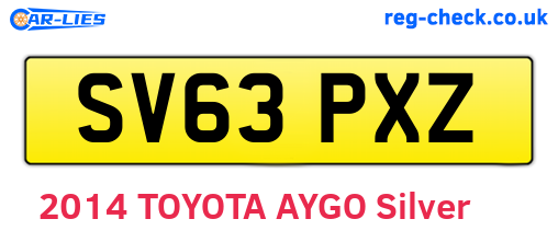 SV63PXZ are the vehicle registration plates.