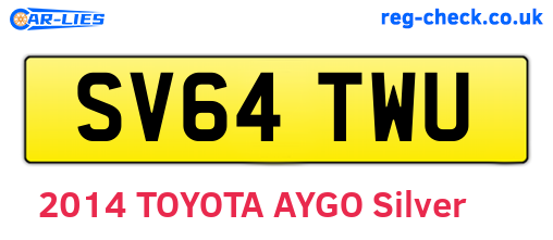 SV64TWU are the vehicle registration plates.