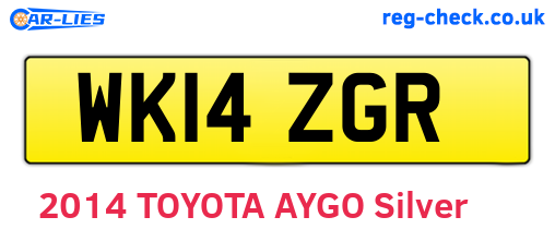 WK14ZGR are the vehicle registration plates.
