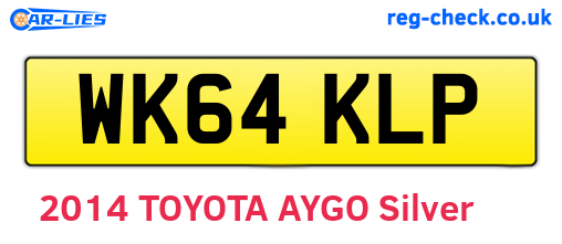 WK64KLP are the vehicle registration plates.