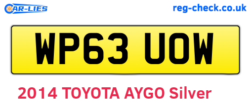 WP63UOW are the vehicle registration plates.