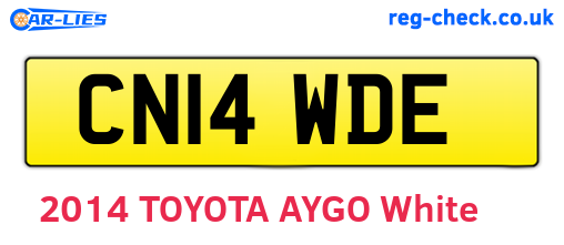 CN14WDE are the vehicle registration plates.