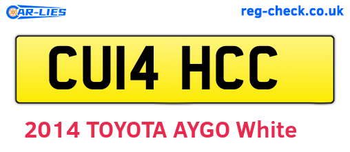 CU14HCC are the vehicle registration plates.