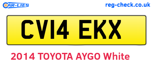 CV14EKX are the vehicle registration plates.