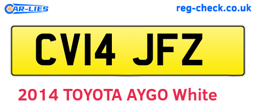 CV14JFZ are the vehicle registration plates.