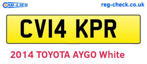 CV14KPR are the vehicle registration plates.