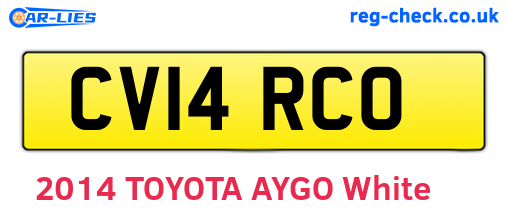 CV14RCO are the vehicle registration plates.