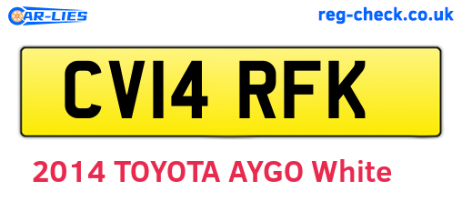 CV14RFK are the vehicle registration plates.