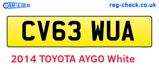 CV63WUA are the vehicle registration plates.
