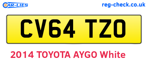 CV64TZO are the vehicle registration plates.