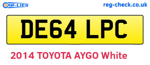 DE64LPC are the vehicle registration plates.