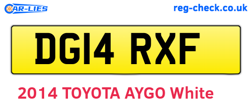 DG14RXF are the vehicle registration plates.