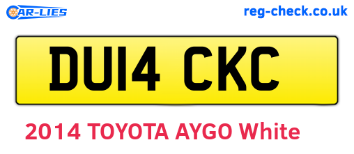 DU14CKC are the vehicle registration plates.