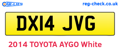 DX14JVG are the vehicle registration plates.
